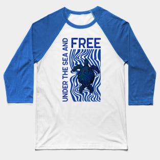 BLUE Sea Turtle Love Baseball T-Shirt